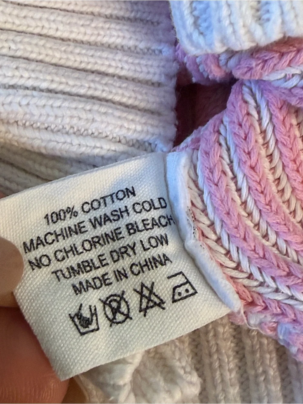 NEW!! Girls' Pink & White Striped V‑Neck Knit Sweater
